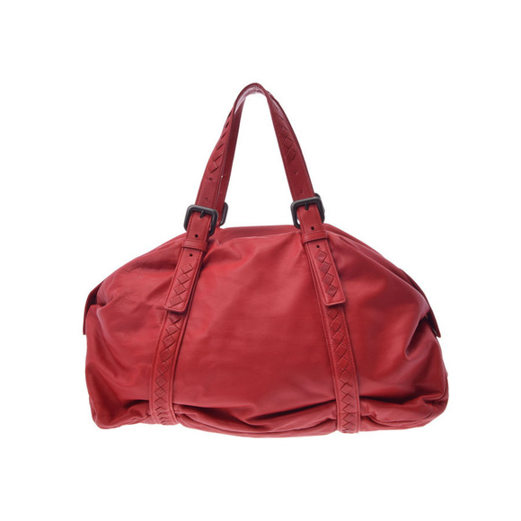 Bottega Veneta Handbags - Bottega Veneta Boston Bag Red Lambskin